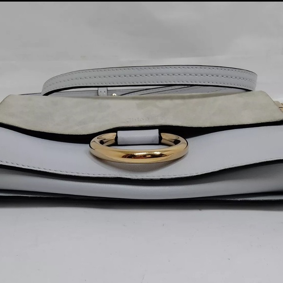 Chloé Faye Light Blue Gray Crossbody Bag - Picture 4 of 8